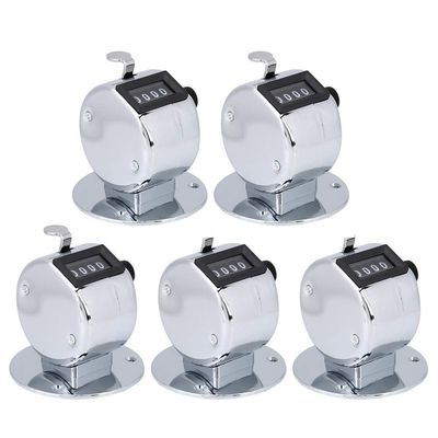 Bnineteenteam 5pcs Hand Tally Counters, 4 Digit Mechanical Palm Counter Handheld Number Click Counter Tally Clicker Counter for Sports Games Golf