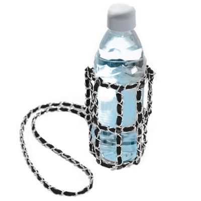 Crochet Chain Water Bottle Holder Purse with Cross Body Shoulder Sling - Standard Size, Also for your Reusable, Hydro Flask Bottle - Choose your favourite Color, Water Bottle Carrier - Also Great Gift
