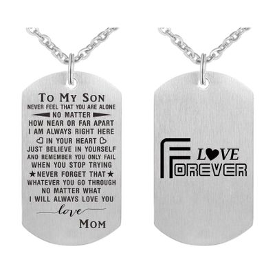 ABNTY Son Valentines Day Gifts from Mom - Son Necklace - Son Birthday Graduation Gift Jewelry