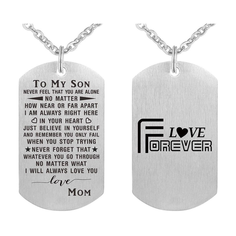 ABNTY Son Valentines Day Gifts from Mom - Son Necklace - Son Birthday Graduation Gift Jewelry