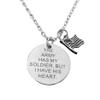 Art Attack United States Army Chain Necklace, American Flag Pendant Charm, Gift for Military Parent Girlfriend Boyfriend Brother Sister (Silver) view 1