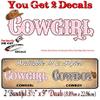 2 Cowgirl 9" Vinyl Decals Cowgirl Hat Girls Pickup Girl Chicks Offroad Truck 4x4 Off Road Vinyl Stickers (2 Decal Set - Pink Cowgirl) view 2