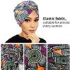 2Packs Women Turban African Pattern Knot Headwrap Sleep Beanie Pre-Tied Bonnet Chemo Cap Hair Loss Hat Solid Color Head (2pcs-Colorful) view 4