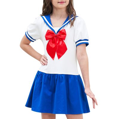 Sunny Fashion Girls Dress Sailor School Uniform Blue Suit Size 14