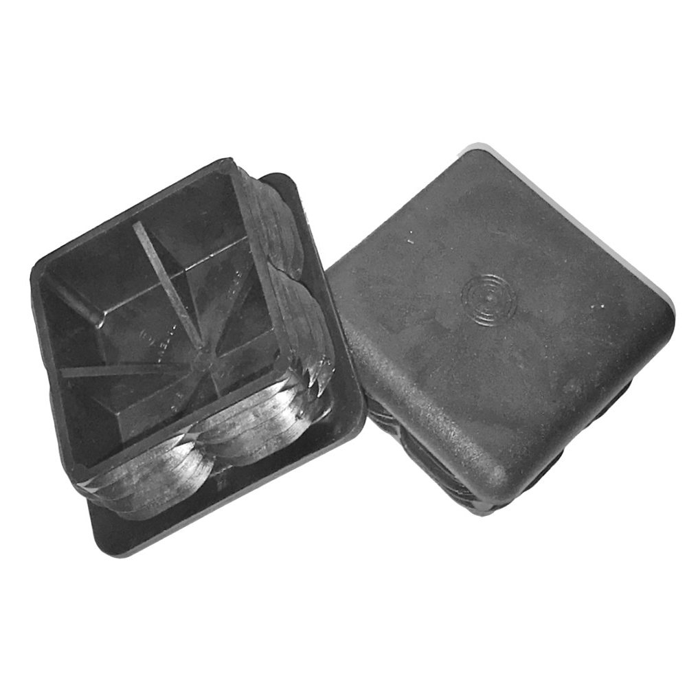 (Pack of 100) (3" (3.0"), 6-10 Gauge) Square Plastic Plugs (for ID 1.902" to 2.094") | Tubing End Cap, Furniture Glide Inserts | Fencing Post End Caps