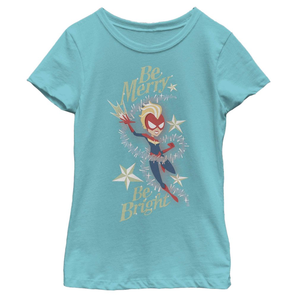 Fifth Sun girls Marvel Classic Captain Merry Marvel Short Sleeve Tee T Shirt, Tahiti Blue, X-Small US