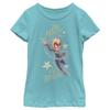 Fifth Sun girls Marvel Classic Captain Merry Marvel Short Sleeve Tee T Shirt, Tahiti Blue, X-Small US view 1