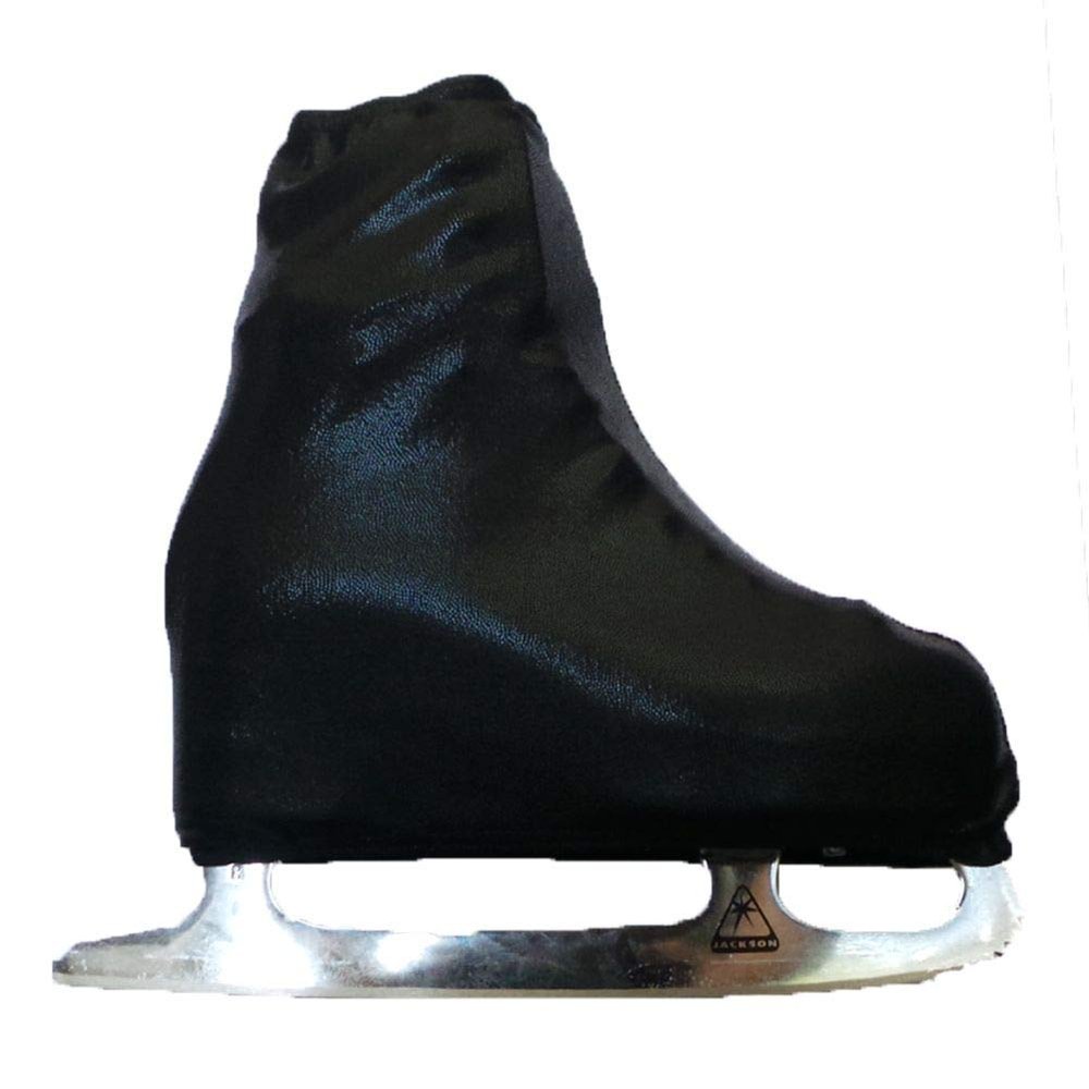Kami-So Metallic Figure Skate Boot Covers | Hockey Ice Skates Protection Against Scratches, Scuffs, and Dirt | Durable Shoe Skate Covers | Ice Skating Accessories | Black - Child Size