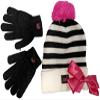 Nickelodeon JoJo Siwa Girls Winter Hat and Gloves Cold Weather Set, Age 4-7 Multi view 1