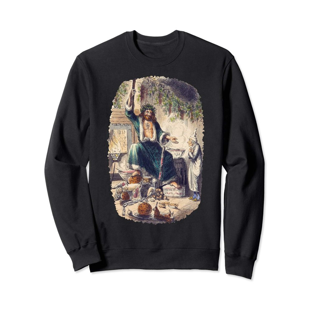 Christmas Carol Humbug Scrooge Ghost of Christmas Present Sweatshirt