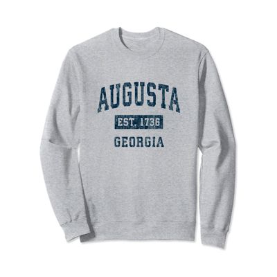 Augusta Georgia GA Vintage Sports Design Navy Print Sweatshirt