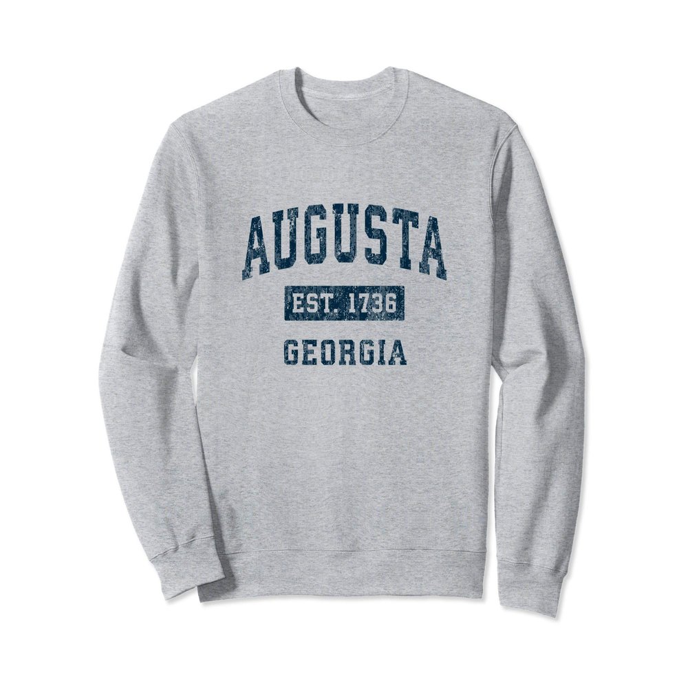 Augusta Georgia GA Vintage Sports Design Navy Print Sweatshirt