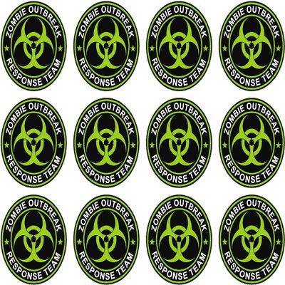 12 Pack 2" Zombie Outbreak Response Team Green Sticker Pack
