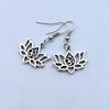 Ancient Silver Color Alloy Lotus Flower Yoga OM Yogi Meditation Pendant Necklace Earrings for Women Jewelry (#1) view 2