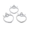 10 Pieces Antique Silver Plated Jewelry Charms GY04403 Crown Heart Cabochon Frame view 1