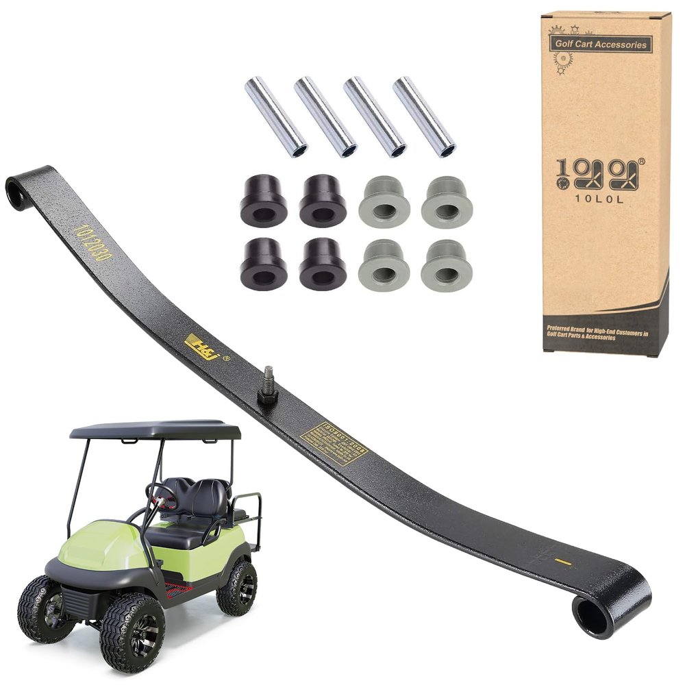 10L0L Golf Cart Front Spring Kit for Club Car DS & Precedent, Fits DS 1981-up, Precedent 2004-2008 Electric and Gas, Standard/Heavy Duty Leaf Spring with Bushings & Sleeves, Replaces OEM# 1012030