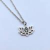 Ancient Silver Color Alloy Lotus Flower Yoga OM Yogi Meditation Pendant Necklace Earrings for Women Jewelry (#2) view 2