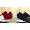 SATINIOR 3 Pairs Half Finger Gloves Winter Fingerless Knit Gloves for Typing in Cold Office(Black, Dark Grey, Dark Red) view 4
