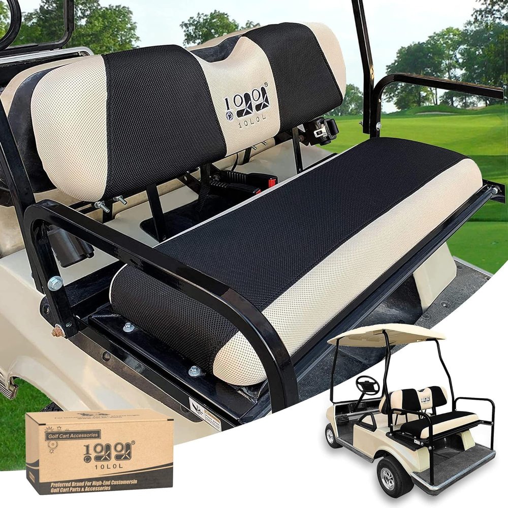 10L0L Universal Golf Cart Rear Seat Cover Dress UP Older Golf Cart Durable Breathable Material Fit Like a Glove for Yamaha EZGO and Club Car, Easy to Install