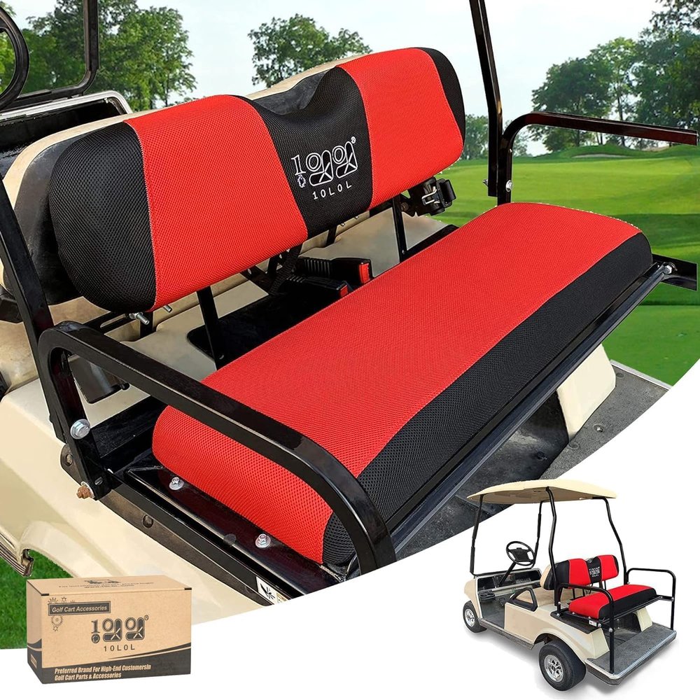 10L0L Universal Golf Cart Rear Seat Cover Dress UP Older Golf Cart Durable Breathable Material Fit Like a Glove for Yamaha EZGO and Club Car, Easy to Install