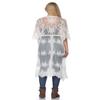 Anna-Kaci Womens Half Sleeve Lace Flower Embroidered Cover up Kimono Cardigan, Ivory, One Size view 2