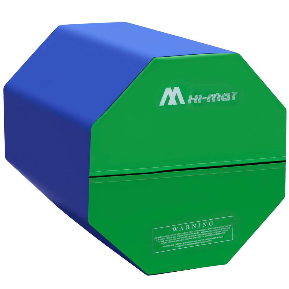 M HI-Mat Octagon Tumbler 24.4" x 29" Octagon Gymnastics Mat Skill Shape Handsprings Backbend Somersault Tumbling Trainer for Home Gym Fitness (Navy Blue & Green, L 24.4" x 29")