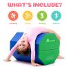 M HI-Mat Octagon Tumbler 24.4" x 29" Octagon Gymnastics Mat Skill Shape Handsprings Backbend Somersault Tumbling Trainer for Home Gym Fitness (Navy Blue & Green, L 24.4" x 29") view 3