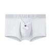 JOCKMAIL Cotton Men Boxer U Convex Pouch Adjustable Size Ring Cock Straps Men trunk Shorts (XL, White) view 1