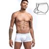 JOCKMAIL Cotton Men Boxer U Convex Pouch Adjustable Size Ring Cock Straps Men trunk Shorts (XL, White) view 4