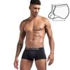 JOCKMAIL Cotton Men Boxer U Convex Pouch Adjustable Size Ring Cock Straps Men trunk Shorts (XXL, Black) view 4