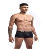 JOCKMAIL Cotton Men Boxer U Convex Pouch Adjustable Size Ring Cock Straps Men trunk Shorts (M, Black) view 2