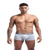 JOCKMAIL Cotton Men Boxer U Convex Pouch Adjustable Size Ring Cock Straps Men trunk Shorts (XL, Gray) view 2