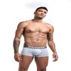 JOCKMAIL Cotton Men Boxer U Convex Pouch Adjustable Size Ring Cock Straps Men trunk Shorts (XL, Gray) view 3