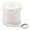 NovelBee 3/8 Inch X 200 Feet Double Braid Nylon Anchor Line with Stainless Steel Thimble and Plastic Chuck (White) view 1
