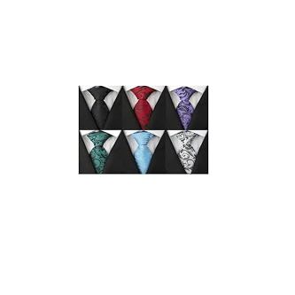 Adulove Men's Necktie Classic Silk Tie Woven Jacquard Neck Ties 6 PCS