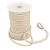 NovelBee 3/8 Inch X 200 Feet Double Braid Nylon Anchor Line with Stainless Steel Thimble and Plastic Chuck (White/Gold) view 1
