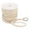 NovelBee 1/2 Inch X 100 Feet Double Braid Nylon Anchor Line with Stainless Steel Thimble and Plastic Chuck (White/Gold) view 1