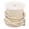 NovelBee 1/2 Inch X 100 Feet Double Braid Nylon Anchor Line with Stainless Steel Thimble and Plastic Chuck (White/Gold) view 2