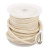 NovelBee 1/2 Inch X 150 Feet Double Braid Nylon Anchor Line with Stainless Steel Thimble and Plastic Chuck (White/Gold) view 1