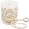 NovelBee 1/2 Inch X 150 Feet Double Braid Nylon Anchor Line with Stainless Steel Thimble and Plastic Chuck (White/Gold) view 2
