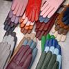 LeJulyeekay Winter Black Leather Gloves for Women Warm Mitten Warm Leather Gloves for Girls view 3