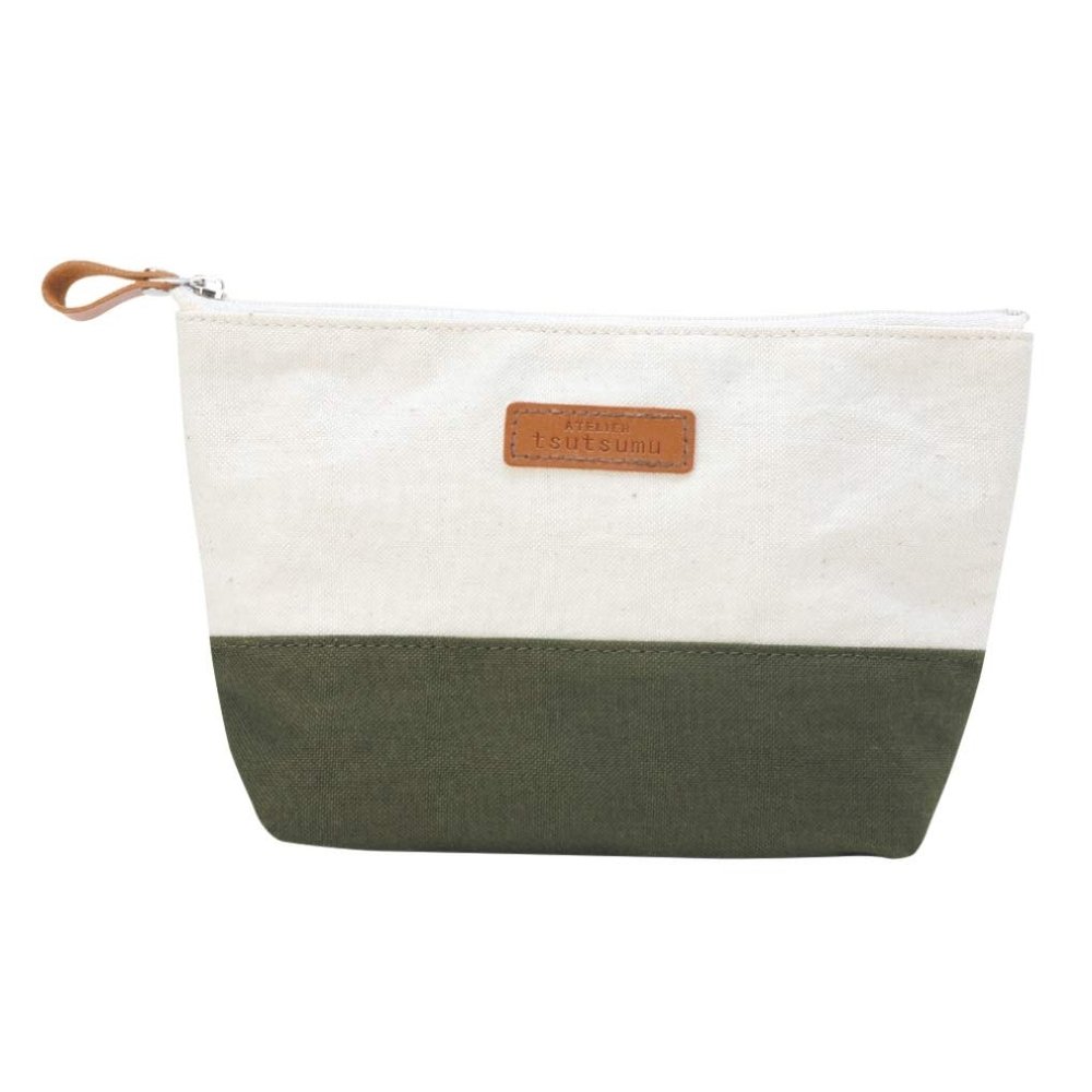  AT0007 Gazette Plain Atelier Wrapping Pouch, Green