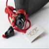 Spanish Curved leather 1,5 Liter Wineskin. Dark Dye bota bag view 2