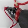 Spanish Curved leather 1,5 Liter Wineskin. Dark Dye bota bag view 3