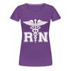 Spreadshirt RN Registered Nurse Rod Asclepius Womens Premium T-Shirt, XL, Purple view 1