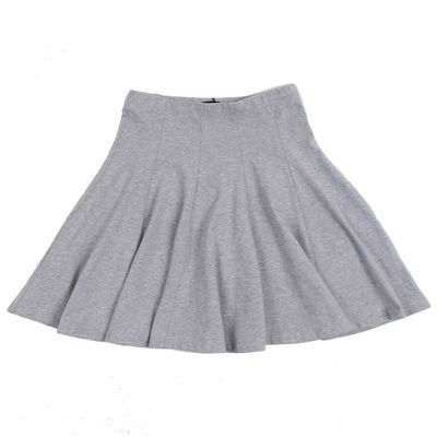 BGDK Girls' School Uniform Pleated Pull-on Knee Length Panel Skirt, Knit Waistband Light Heather 6