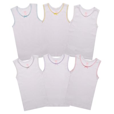Buyless Fashion Girls Tank Tops - Sleeveless Cami Tanks Cotton Undershirts for Dance Gymnastics, Kids & Toddler Size (6 Pack) 6-7