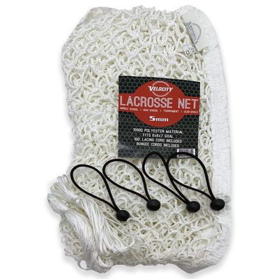 Velocity Lacrosse Net  5mm Replacement Goal Net, Ideal for High School, Serious Backyard Players, Fits All 66x7 Goals, 1000D High-Strength Poly, Weatherproof & UV-Resistant  White