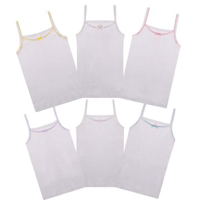 Buyless Fashion Girls Tank Tops - Sleeveless Cami Tanks Cotton Undershirts for Dance Gymnastics, Kids & Toddler Size (6 Pack) 7-8