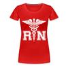 Spreadshirt RN Registered Nurse Rod Asclepius Womens Premium T-Shirt, L, red view 1